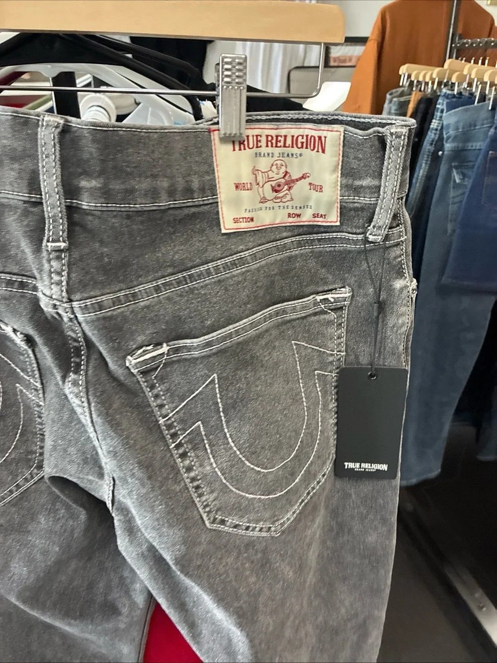 Men’s True Religion Jeans SZ 32 Ricky Super T World Tour Stich USA New